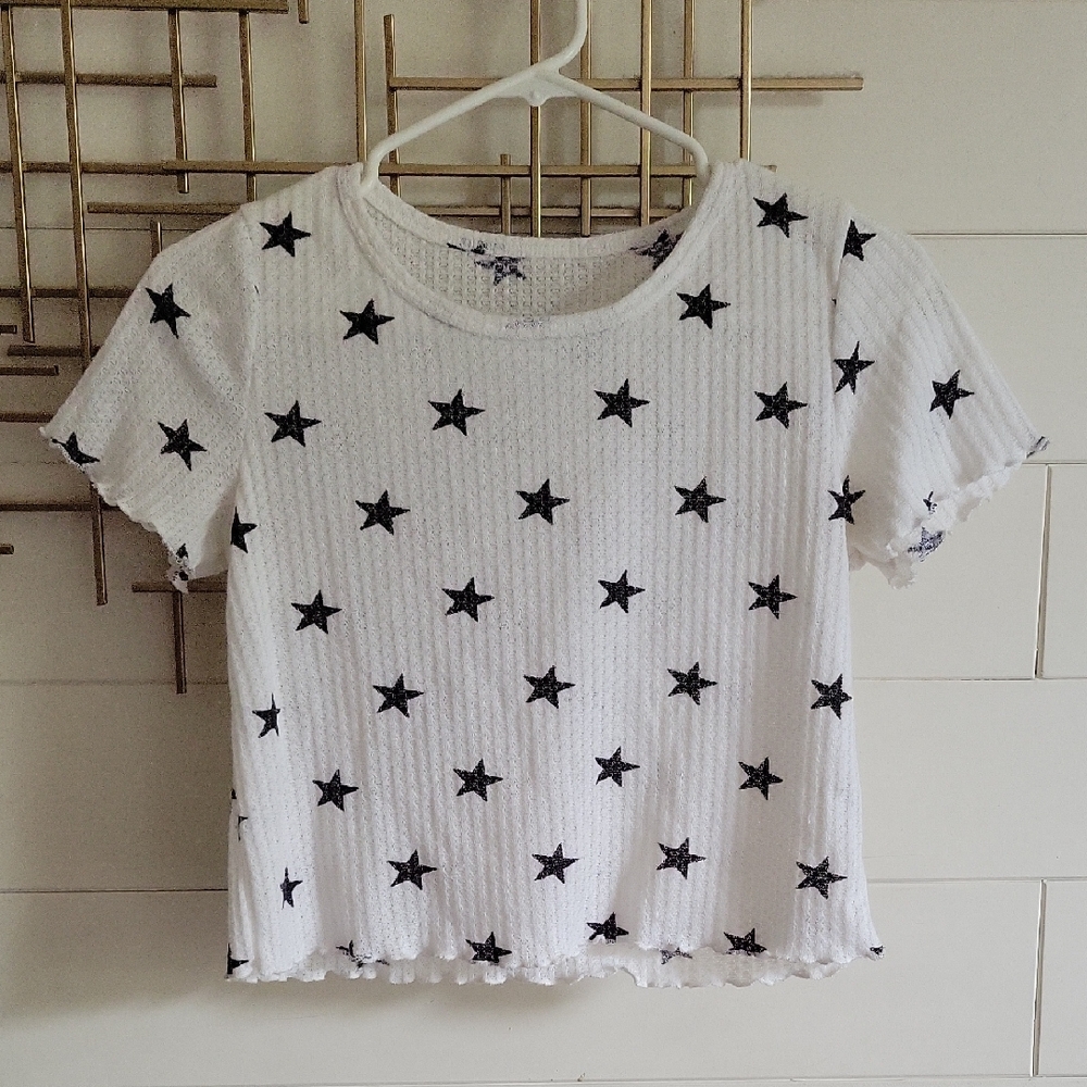 White Star Print Junior's Top